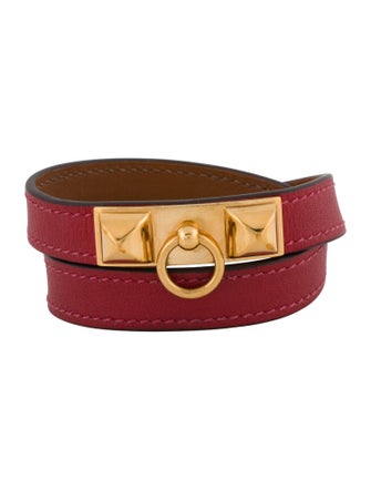 Hermès Leather Rivale Double Tour Wrap Bracelet