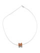 Hermès Lacquered Cube H Pendant Necklace