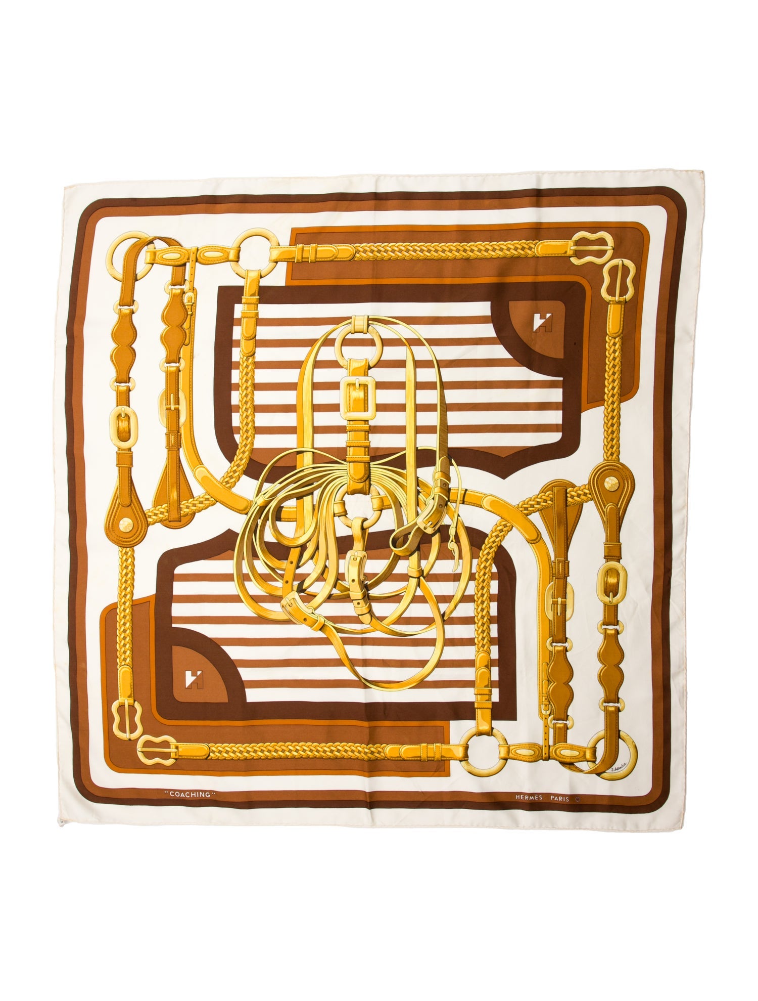 Hermès Coaching Silk Scarf