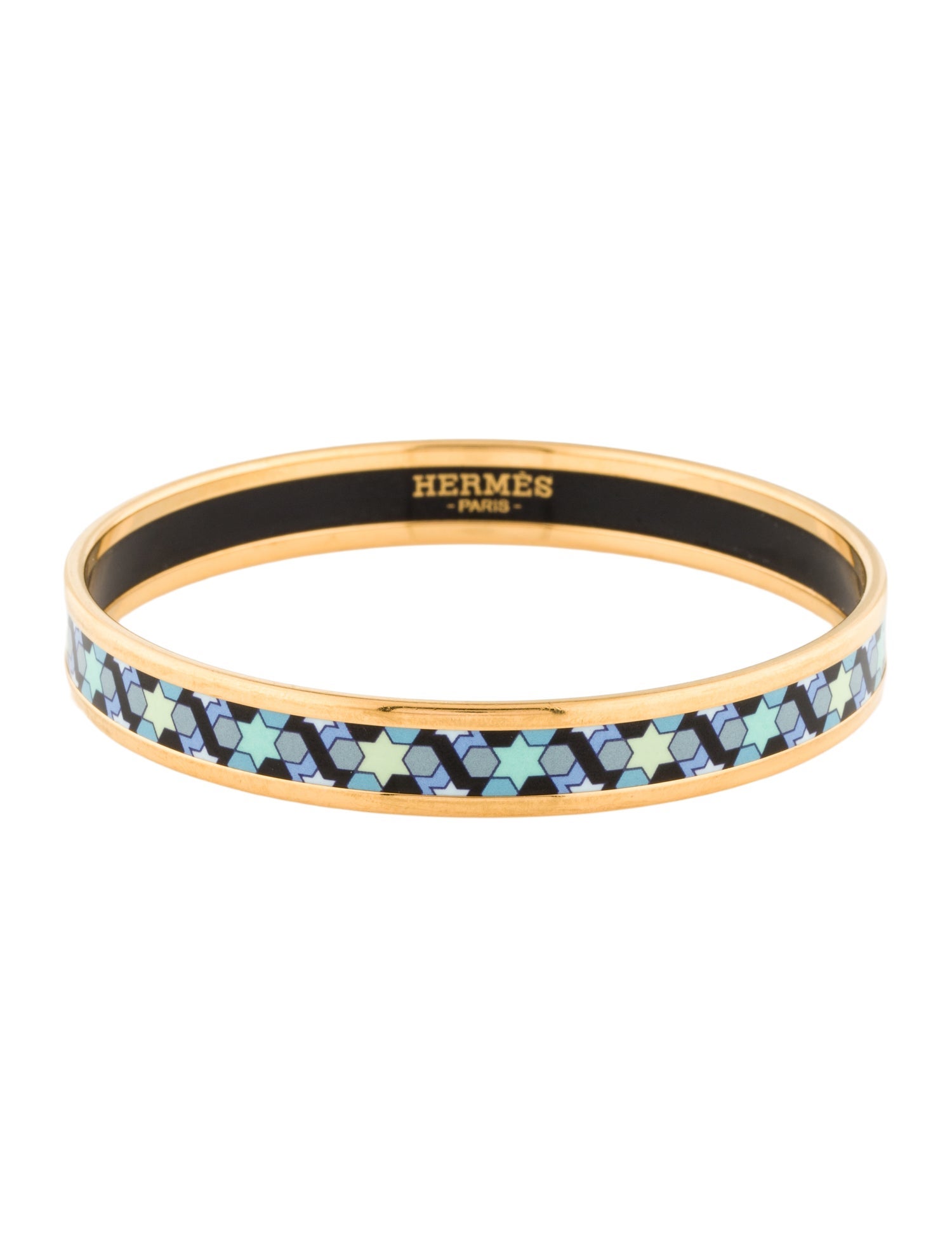 Hermès Narrow Enamel Bangle Bracelet