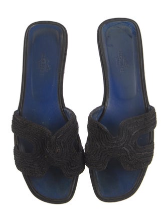 Hermès H Logo Beaded Accents Slides