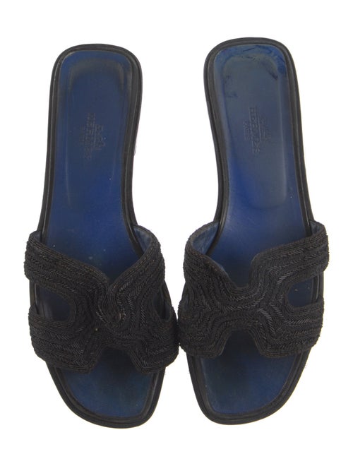 Hermès H Logo Beaded Accents Slides