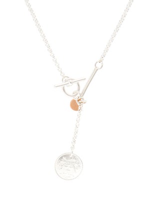 Hermès Two-Tone Ex-Libris Pendant Necklace, Small Model