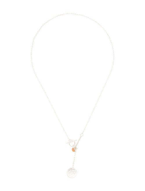 Hermès Two-Tone Ex-Libris Pendant Necklace, Small Model