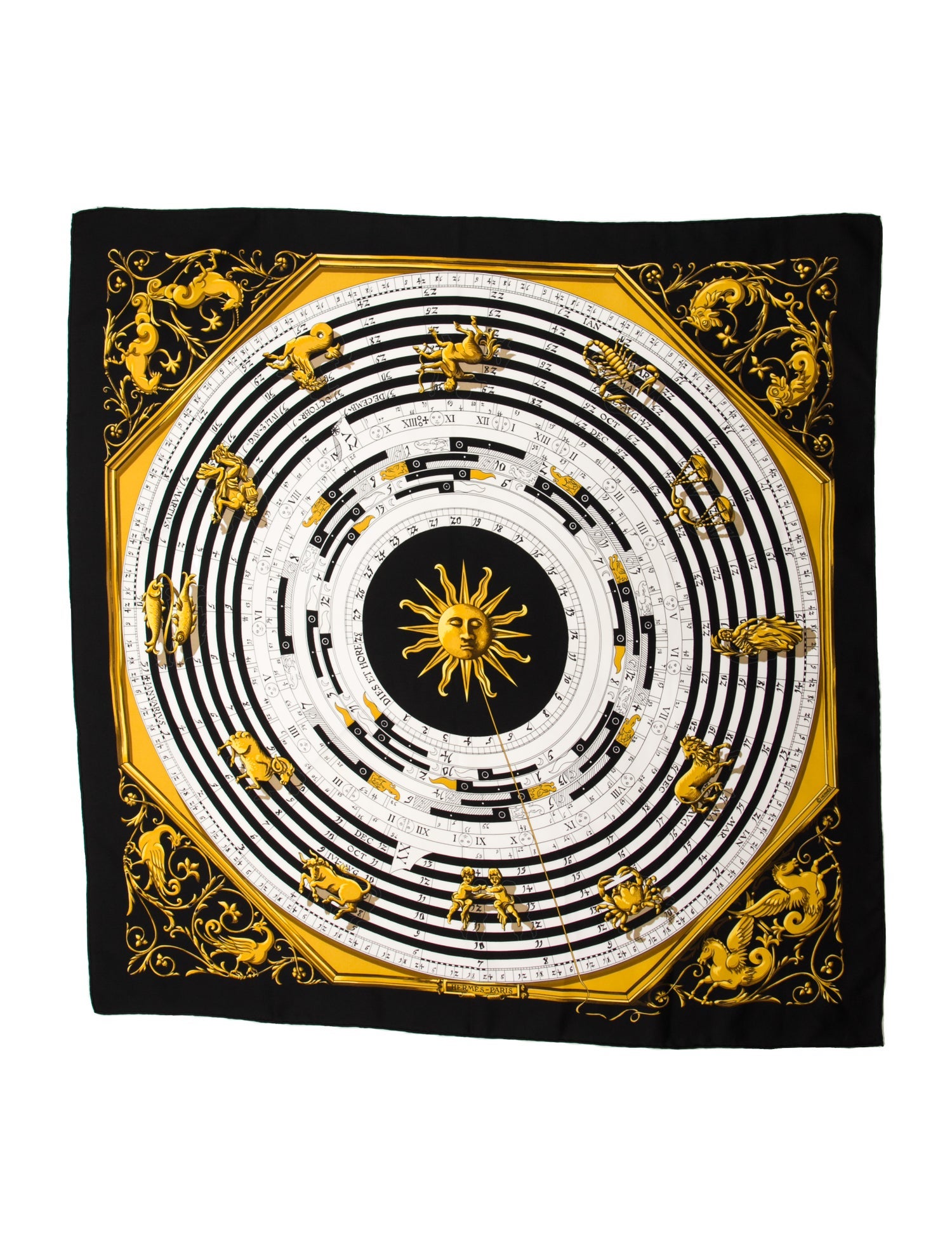Hermès Dies Et Hore Silk Scarf
