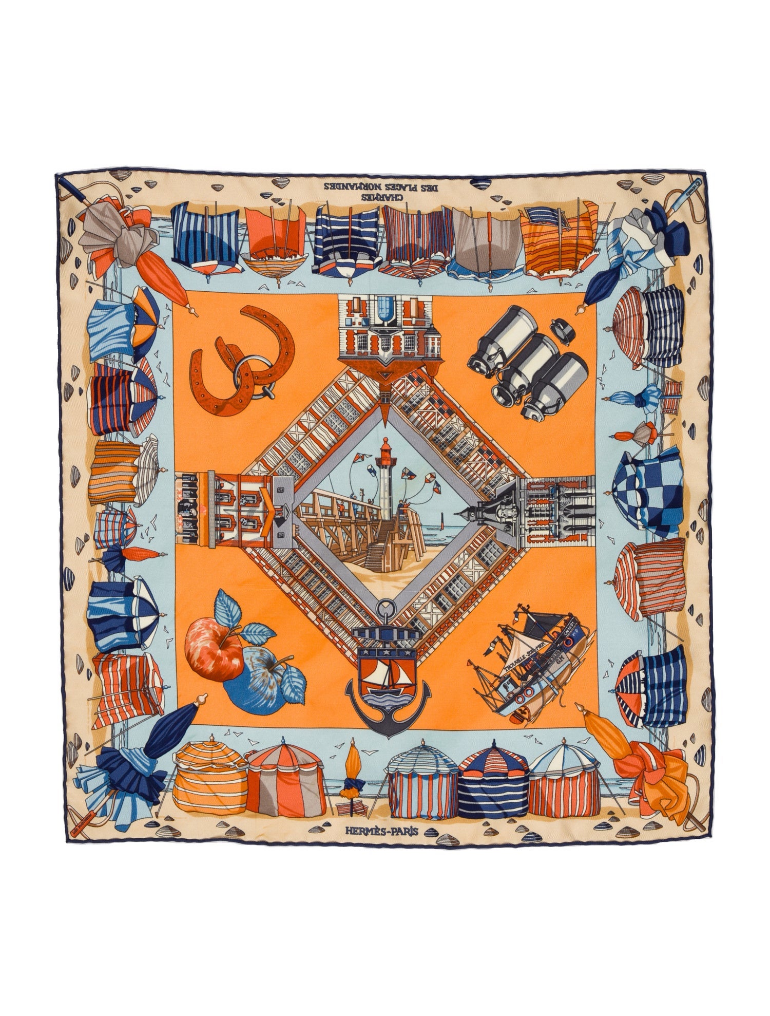 Hermès Charmes des Plages Normandes Silk Scarf