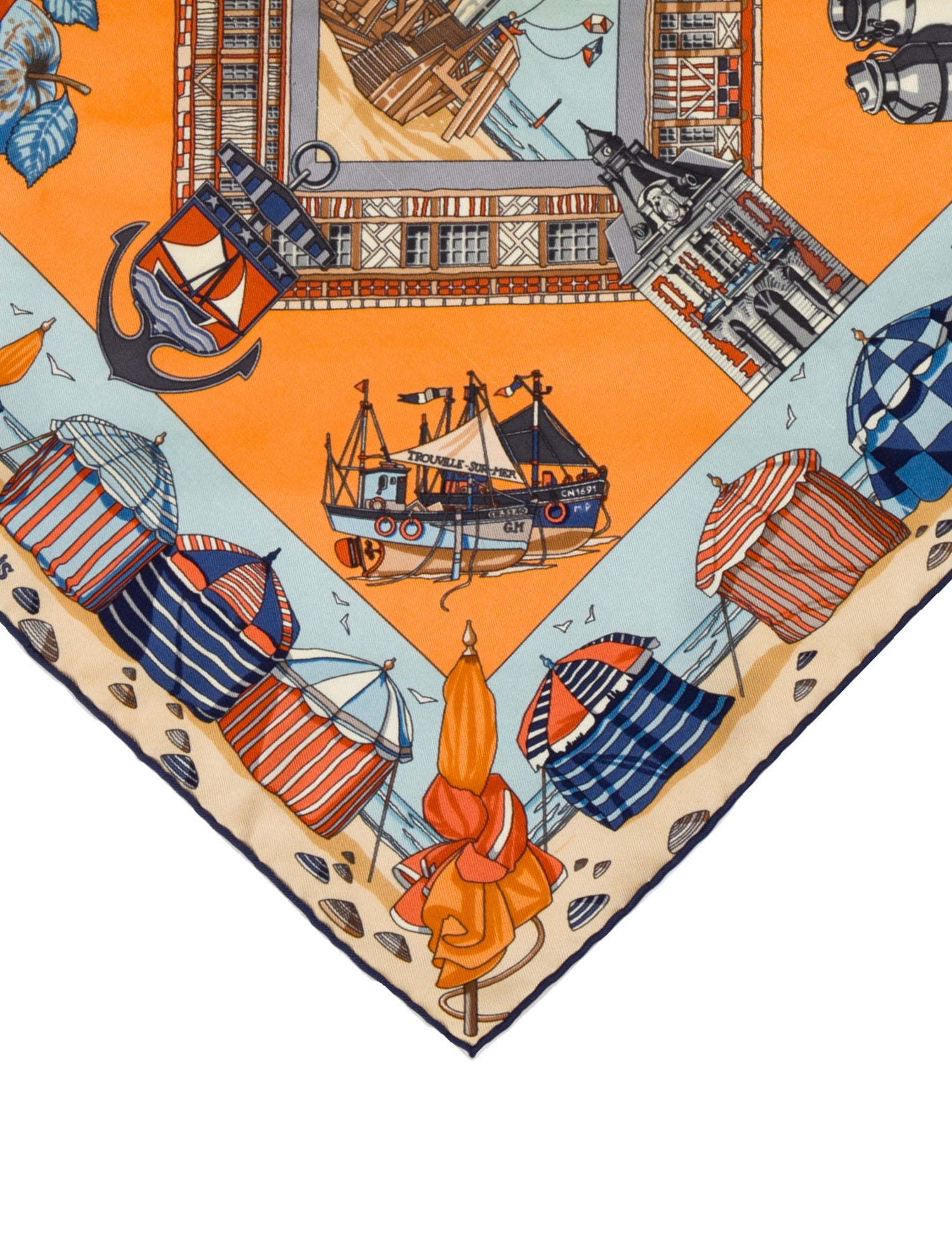 Hermès Charmes des Plages Normandes Silk Scarf