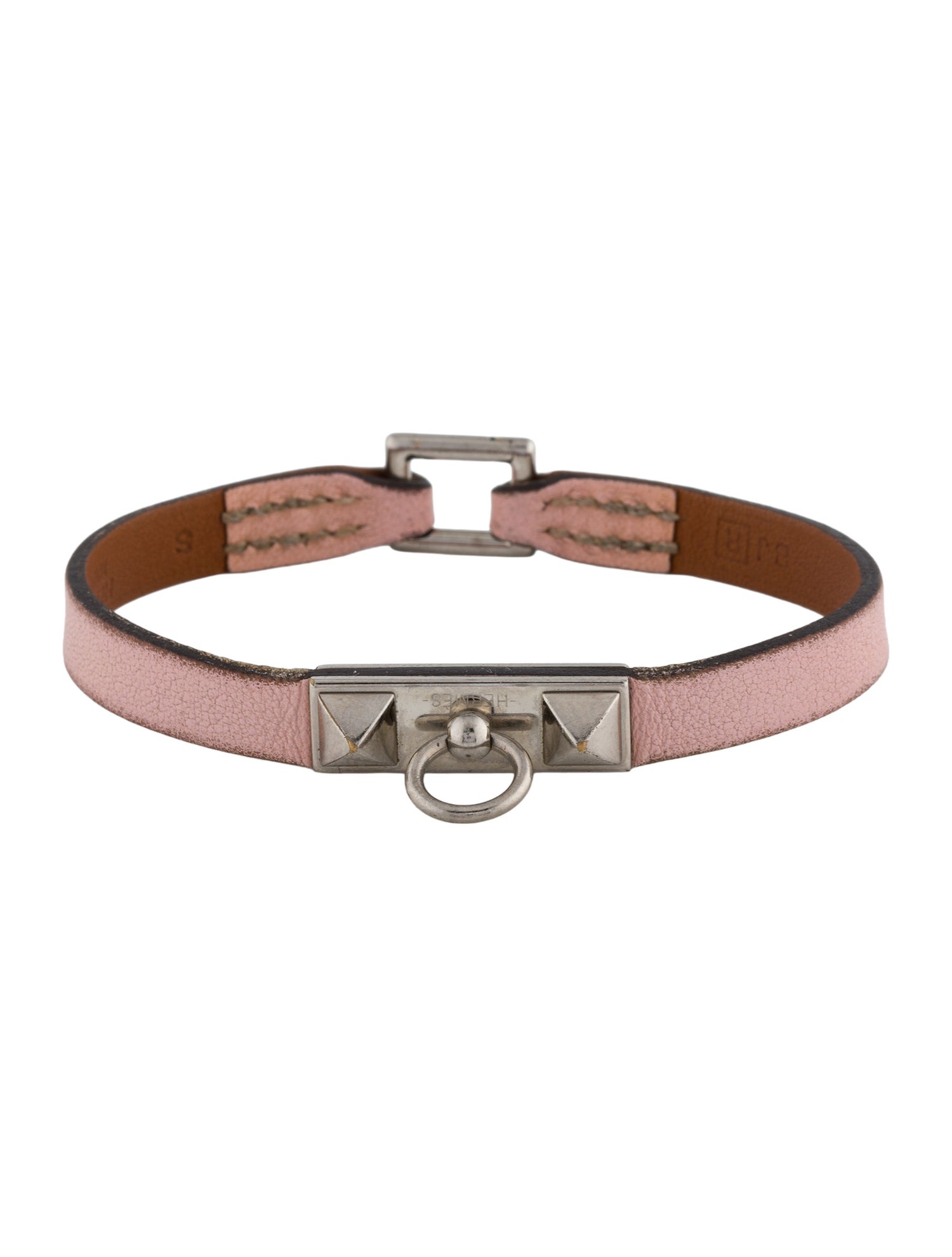 Hermès Leather Micro Rivale Bracelet