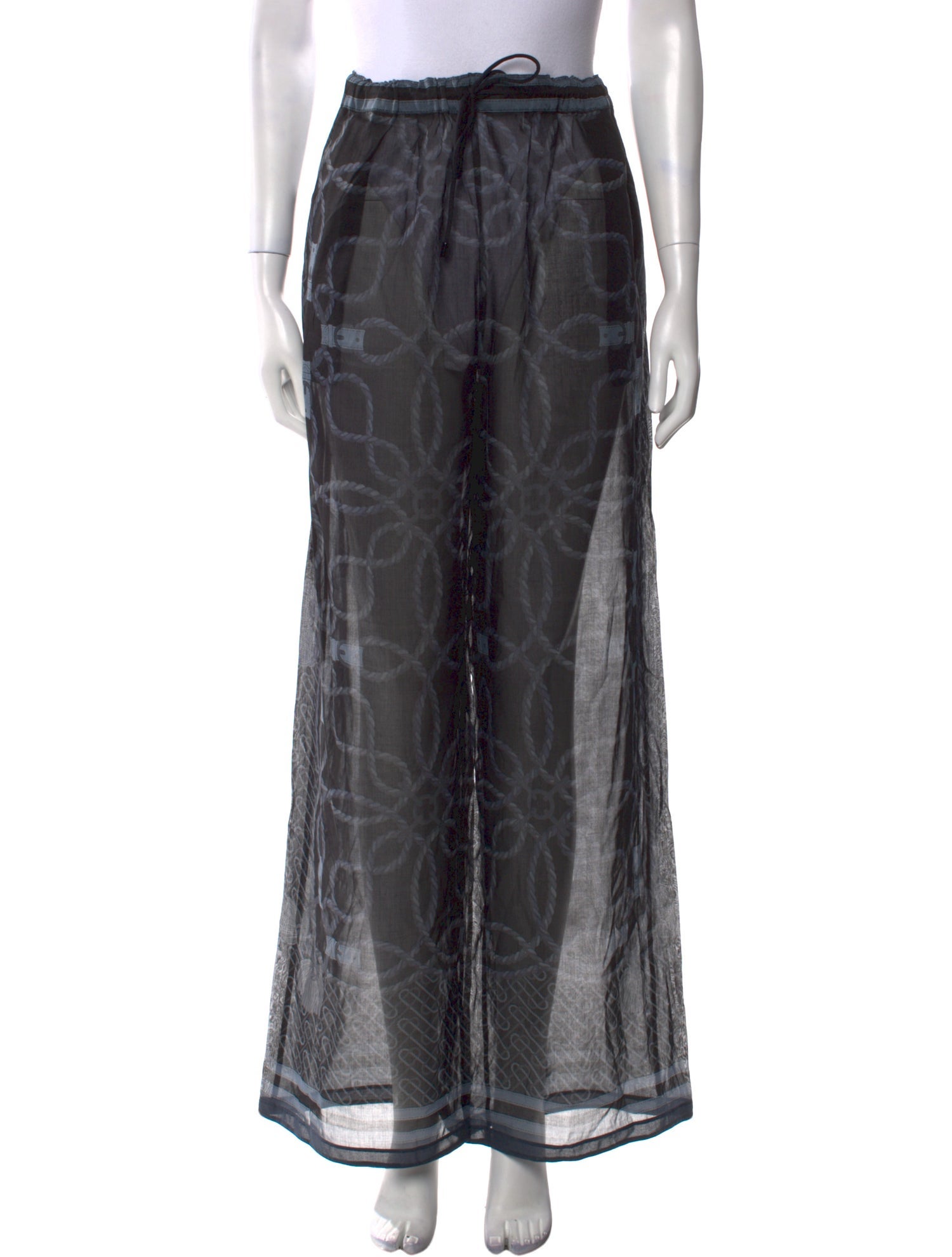 Hermès Printed Wide Leg Pants w/ Tags