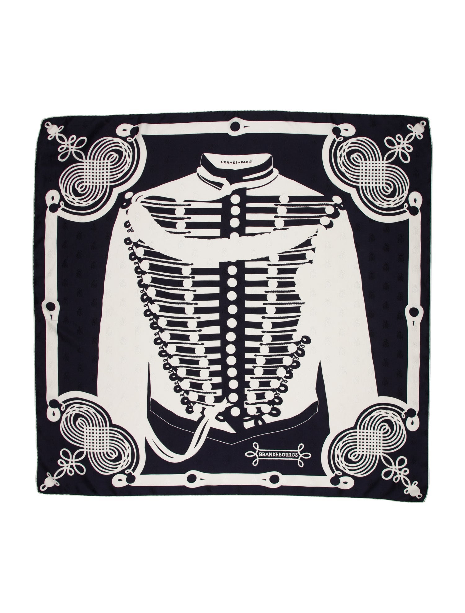 Hermès Brandebourgs Tattoo Jacquard Silk Scarf