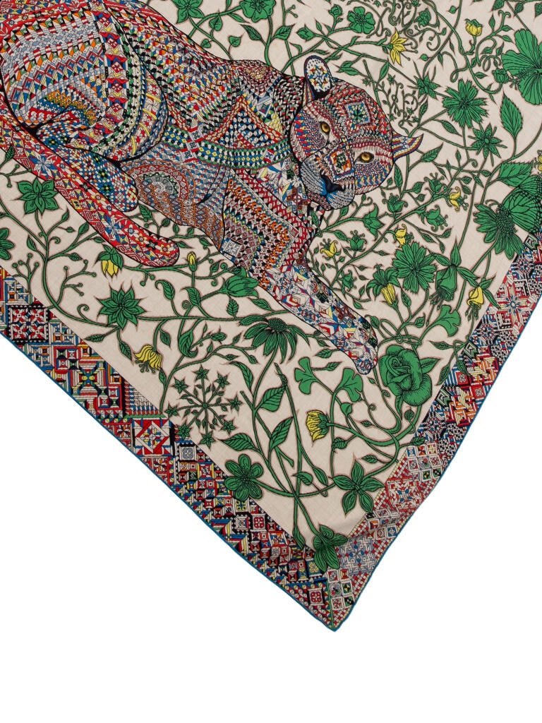 Hermès Le Jaguar et Le Colibri Cashmere Shawl