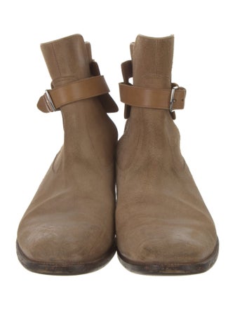 Hermès Suede Leather Trim Embellishment Boots