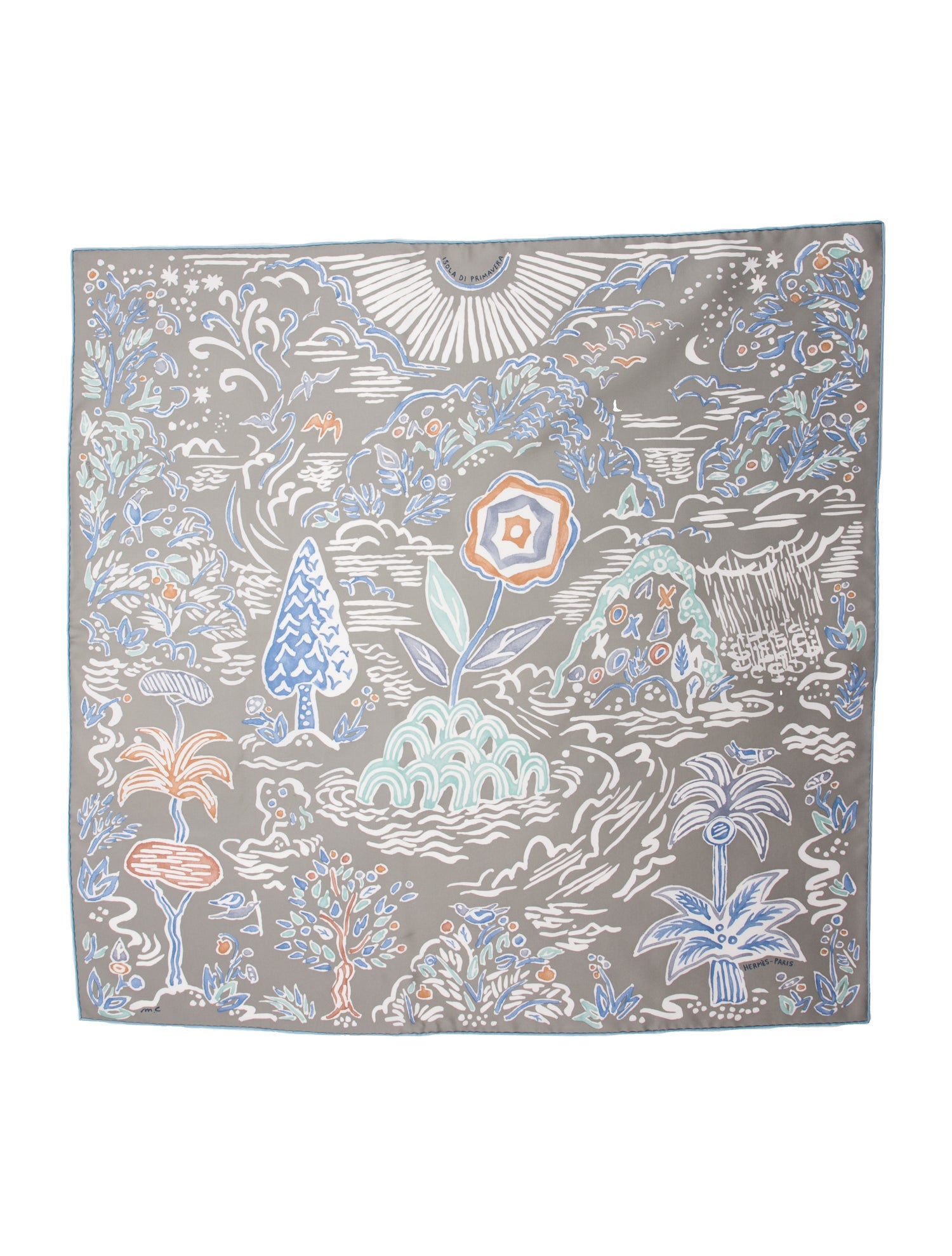 Hermès Isola Di Primavera Silk Scarf