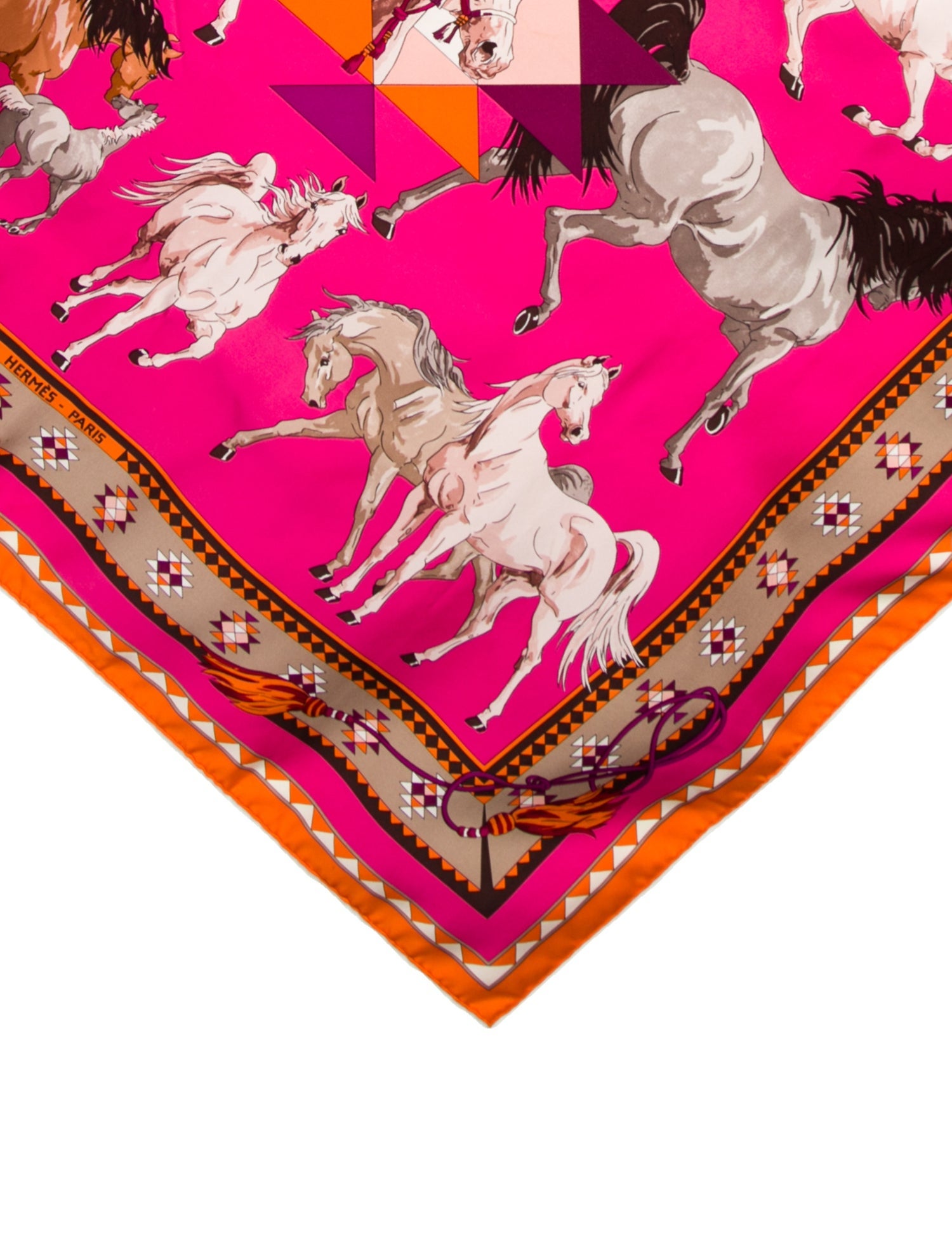 Hermès Les Chevaux Qataris Silk Scarf