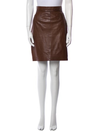 Hermès Leather Knee-Length Skirt