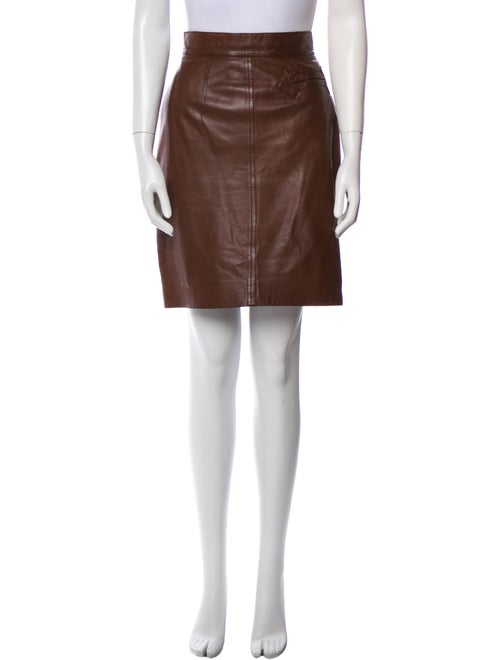 Hermès Leather Knee-Length Skirt