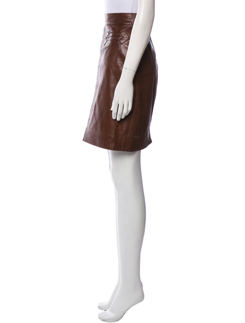 Hermès Leather Knee-Length Skirt