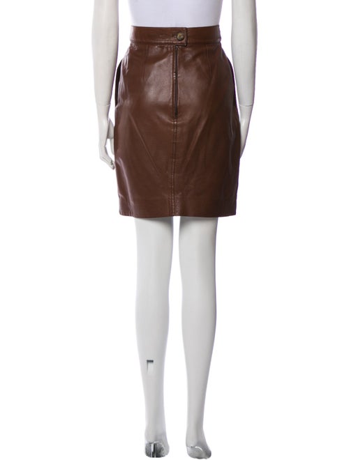 Hermès Leather Knee-Length Skirt
