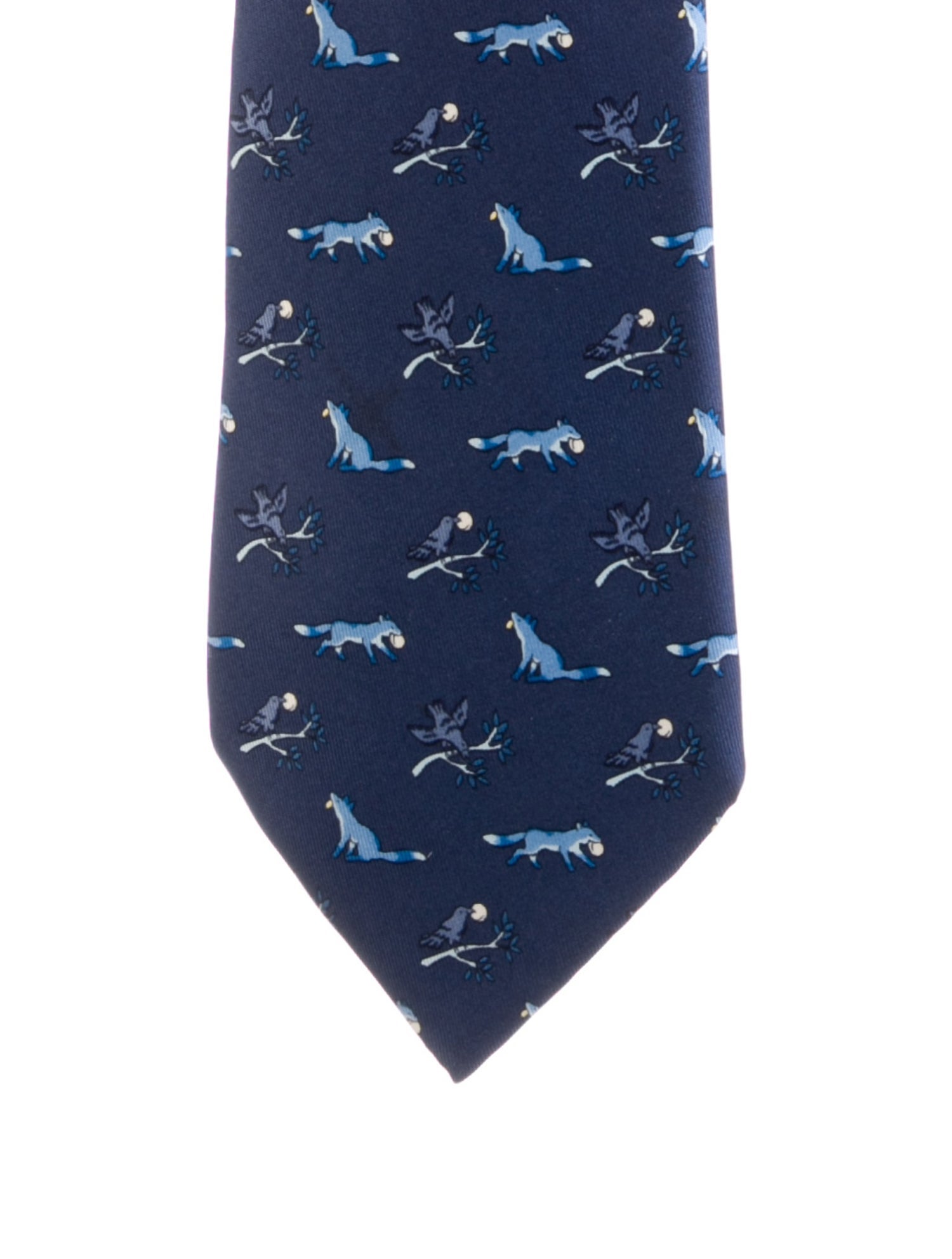 Hermès Hermès Silk Wolf & Bird Neck Tie