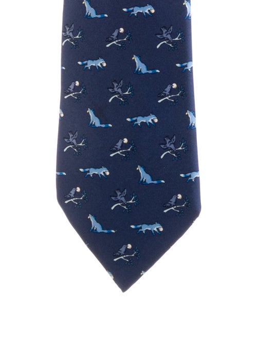 Hermès Hermès Silk Wolf & Bird Neck Tie
