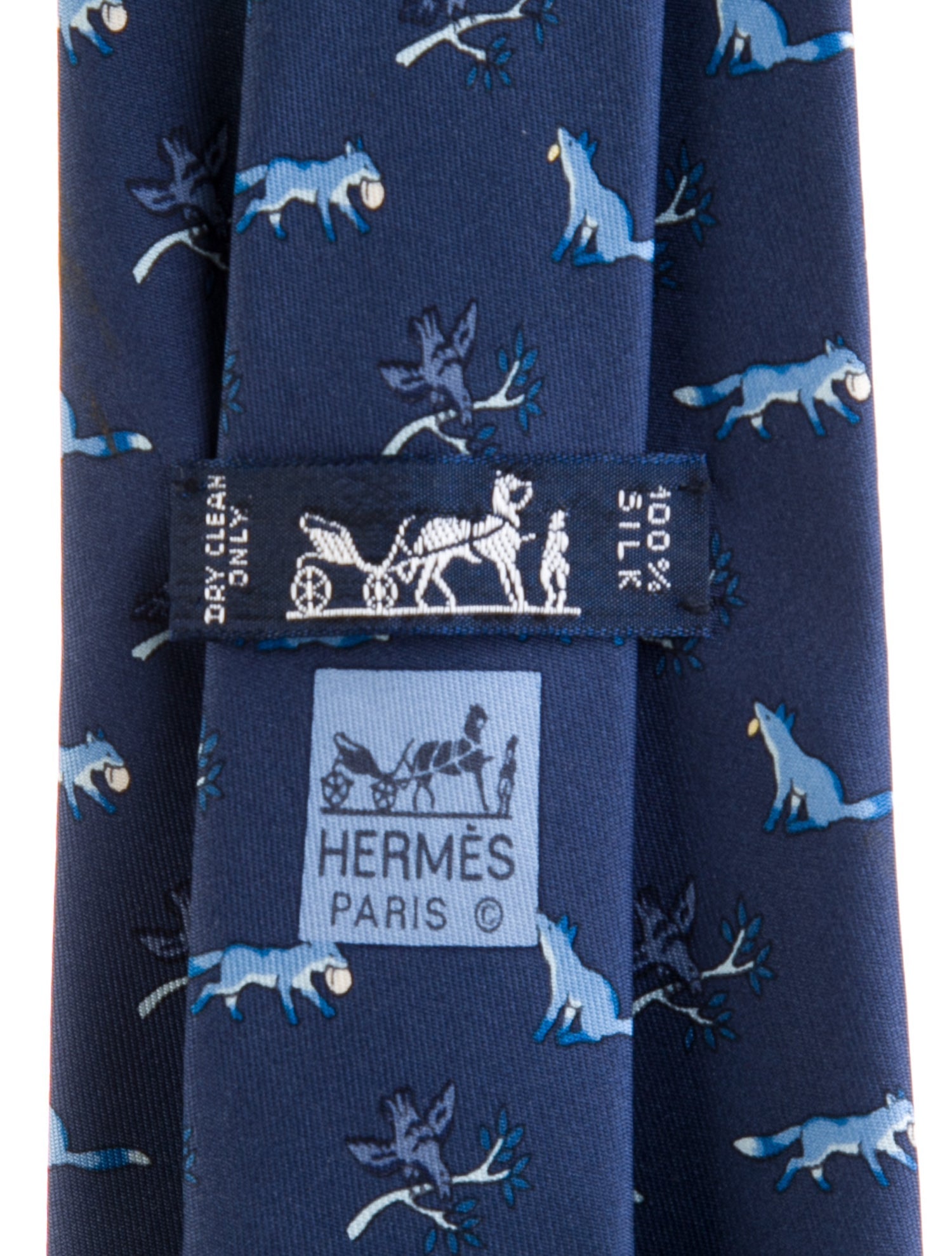 Hermès Hermès Silk Wolf & Bird Neck Tie