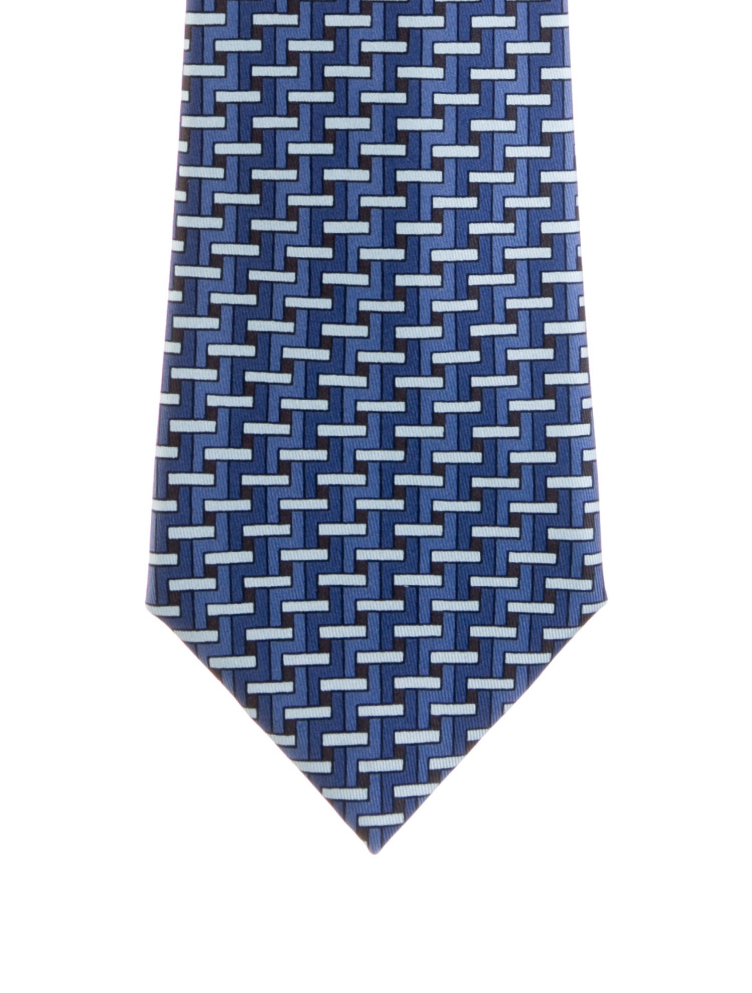 Hermès Hermès Block Patterned Silk Neck Tie