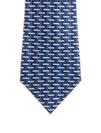 Hermès Hermès Block Patterned Silk Neck Tie
