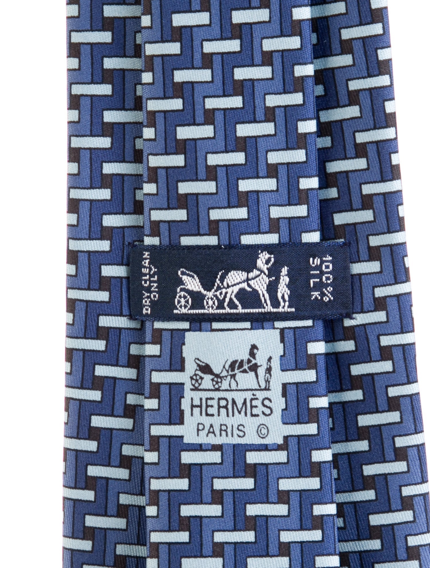 Hermès Hermès Block Patterned Silk Neck Tie