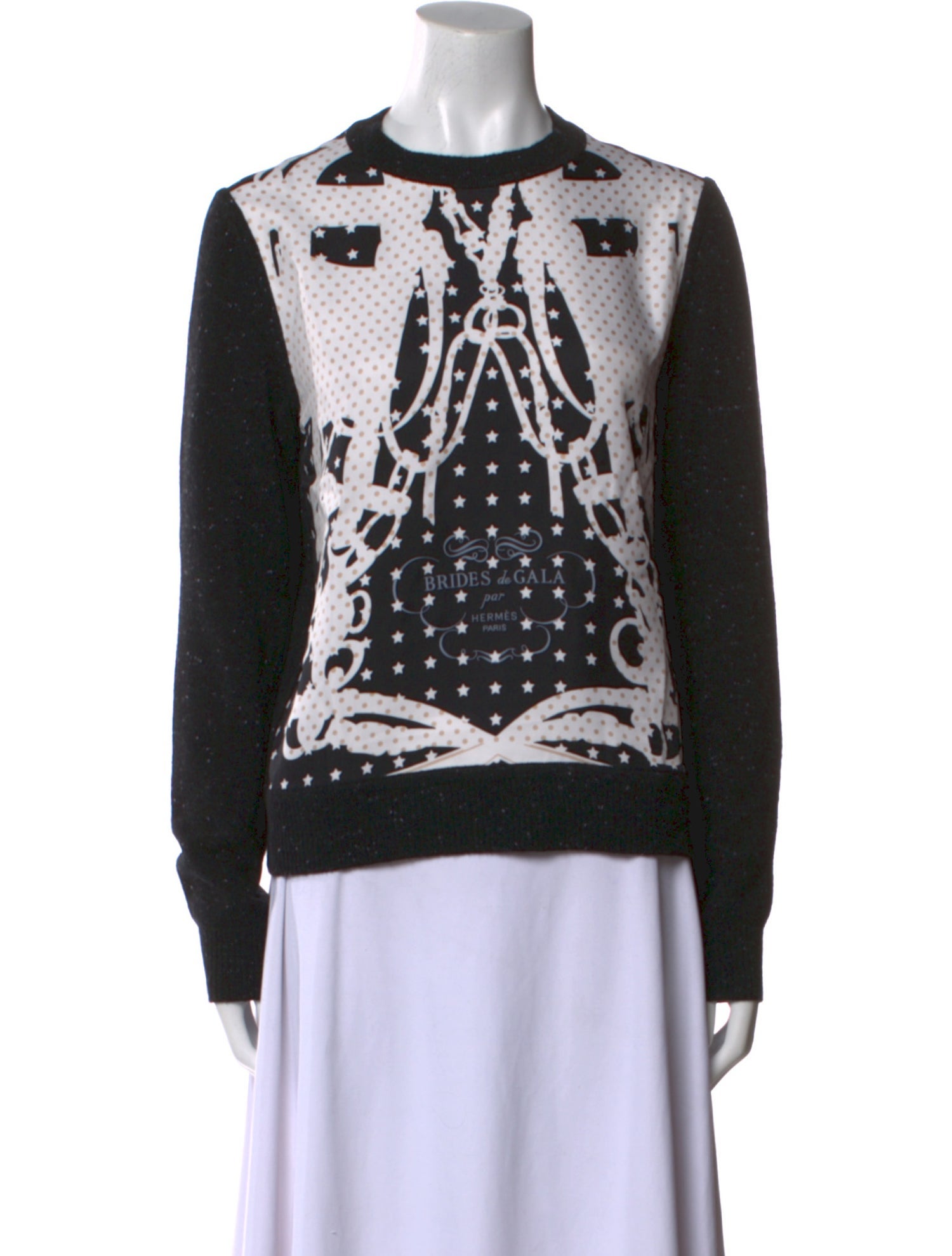Hermès Silk Graphic Print Sweater w/ Tags