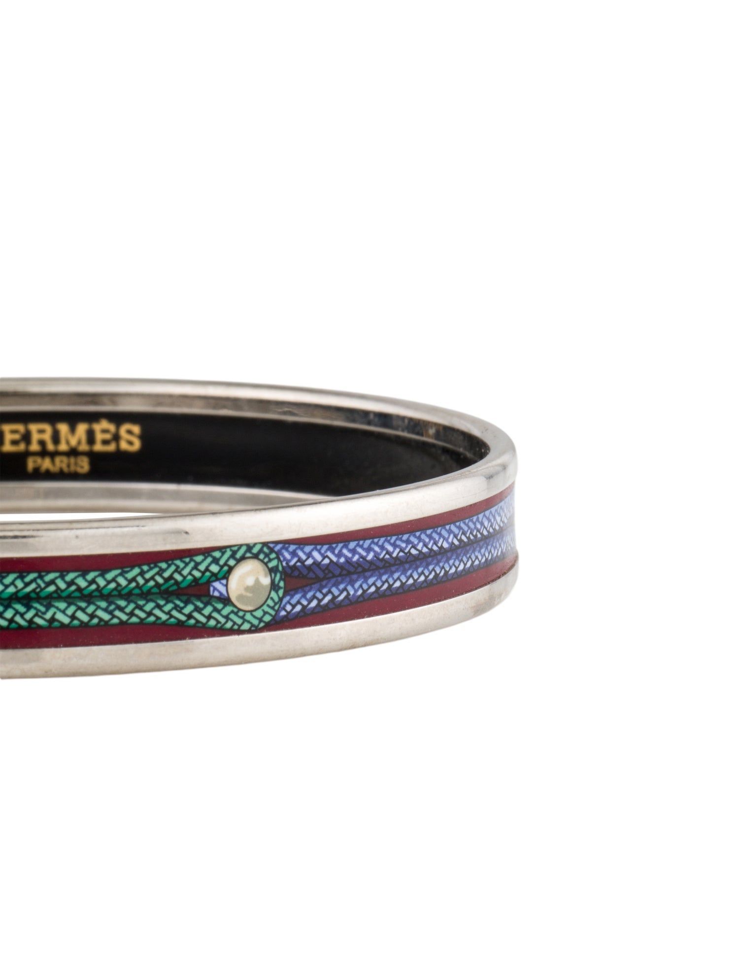 Hermès Enamel Brandebourgs Bangle Bracelet