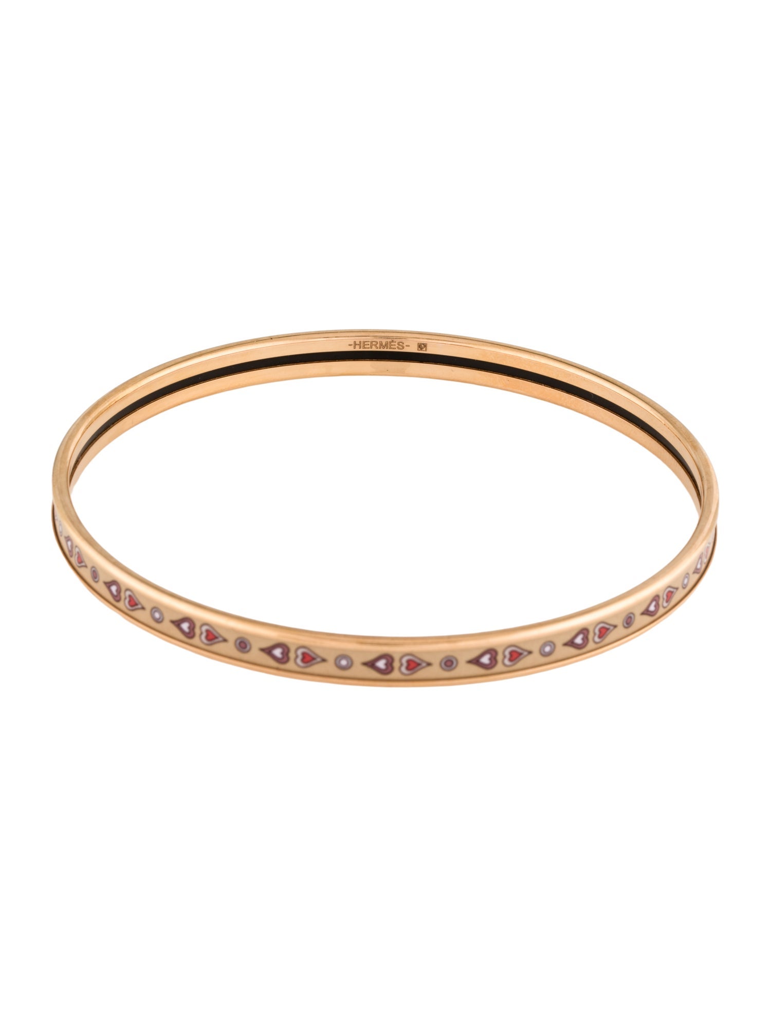 Hermès Enamel Extra Narrow Bangle Bracelet