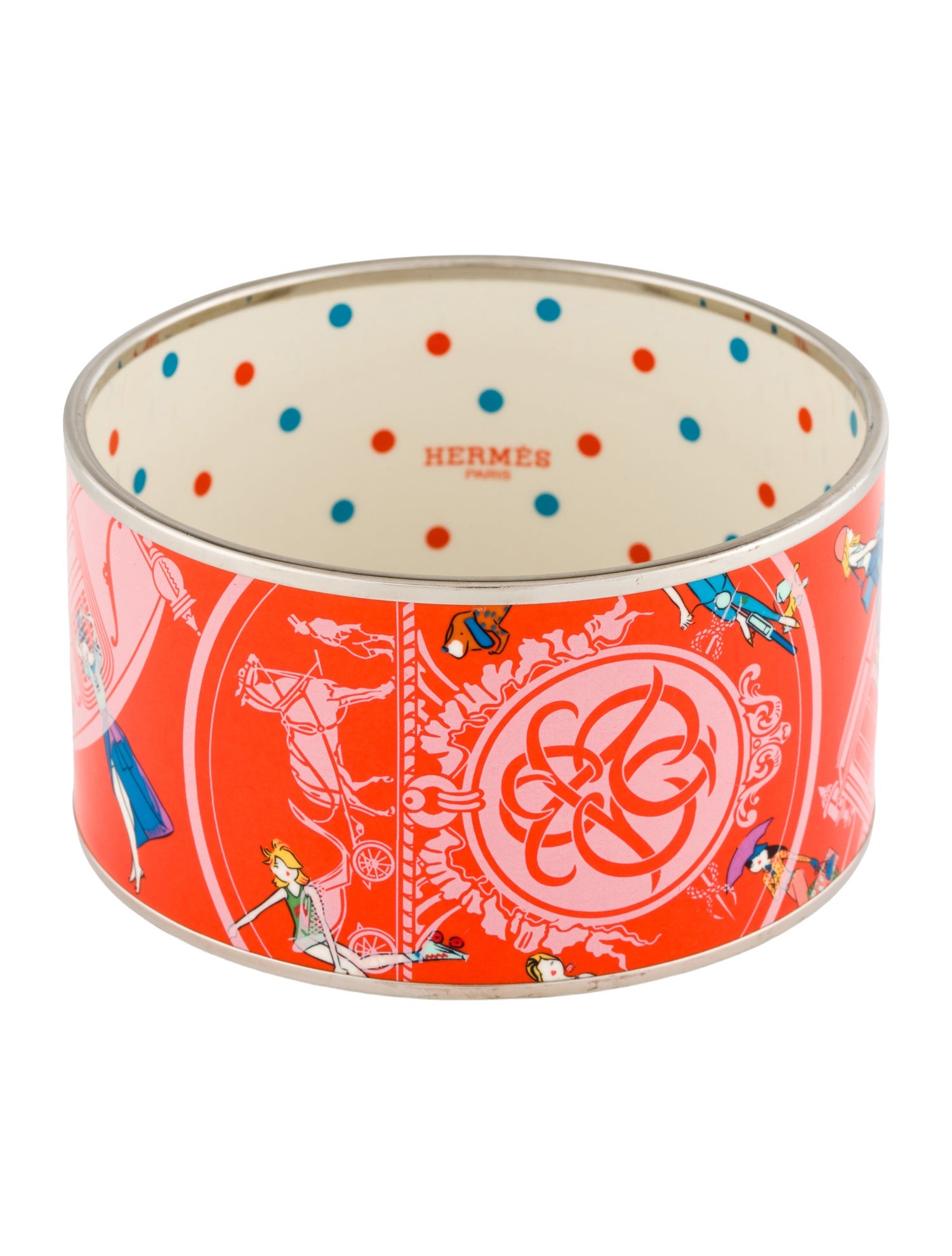 Hermès Enamel Extra Wide Bangle Bracelet
