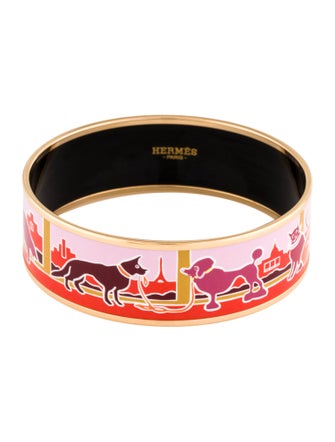 Hermès Enamel Wide Bangle Bracelet