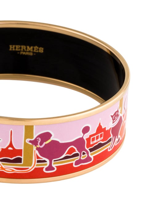 Hermès Enamel Wide Bangle Bracelet