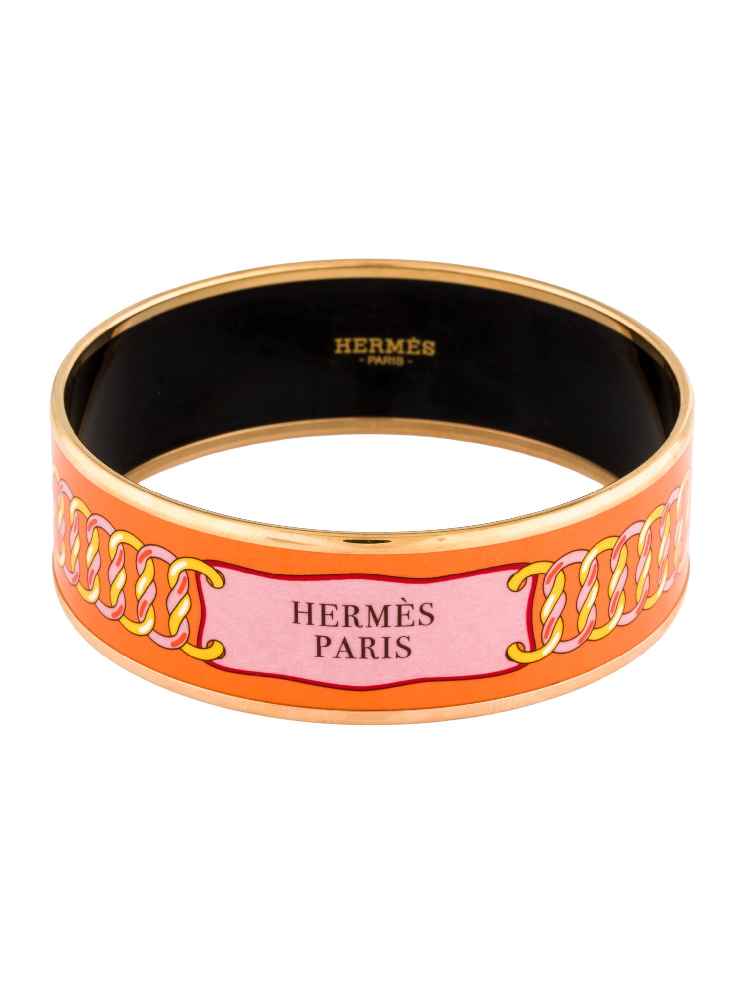 Hermès Enamel Wide Bangle Bracelet