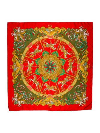 Hermès Luna Park Jacquard Silk Scarf