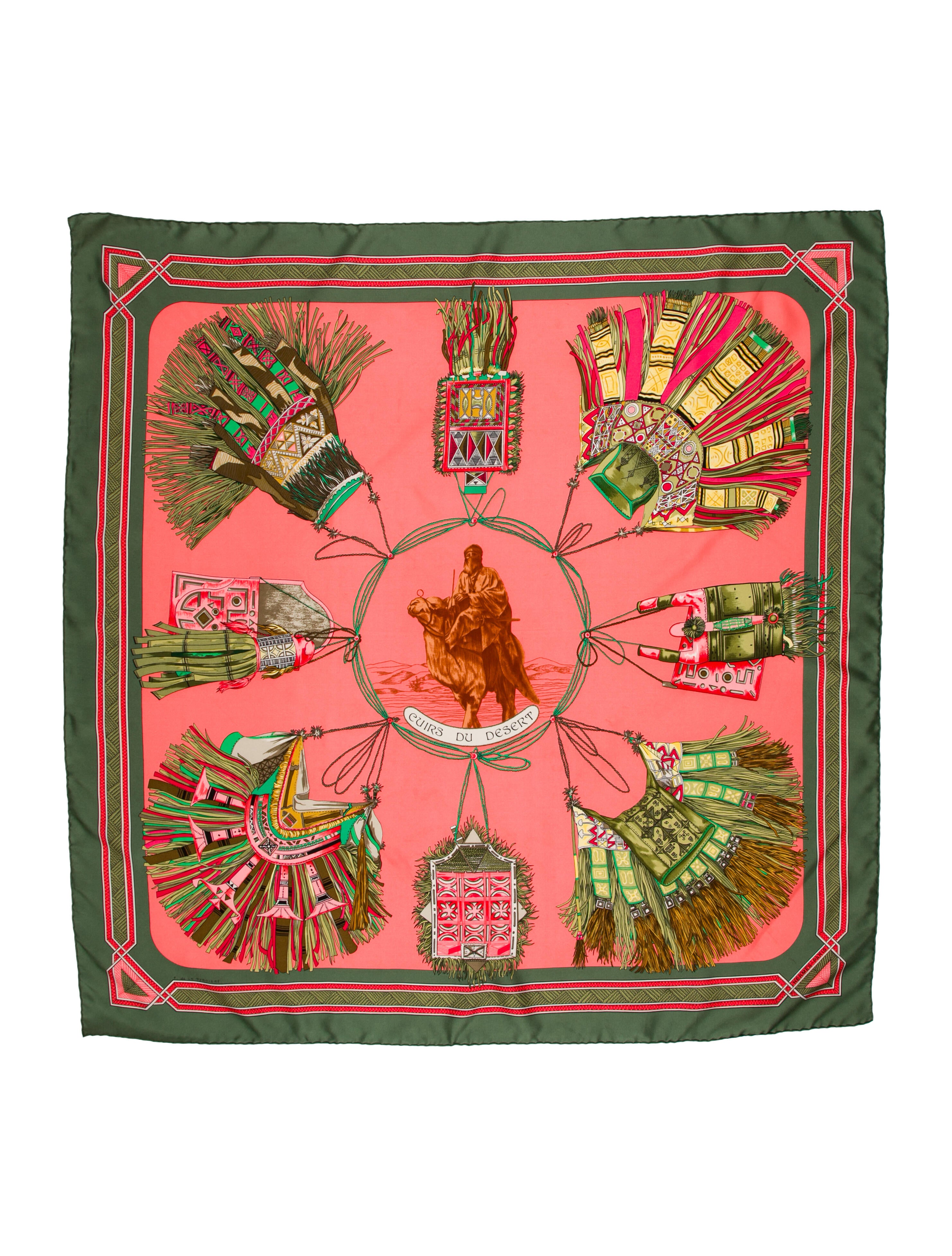 Hermès Cuirs Du Desert Silk Scarf