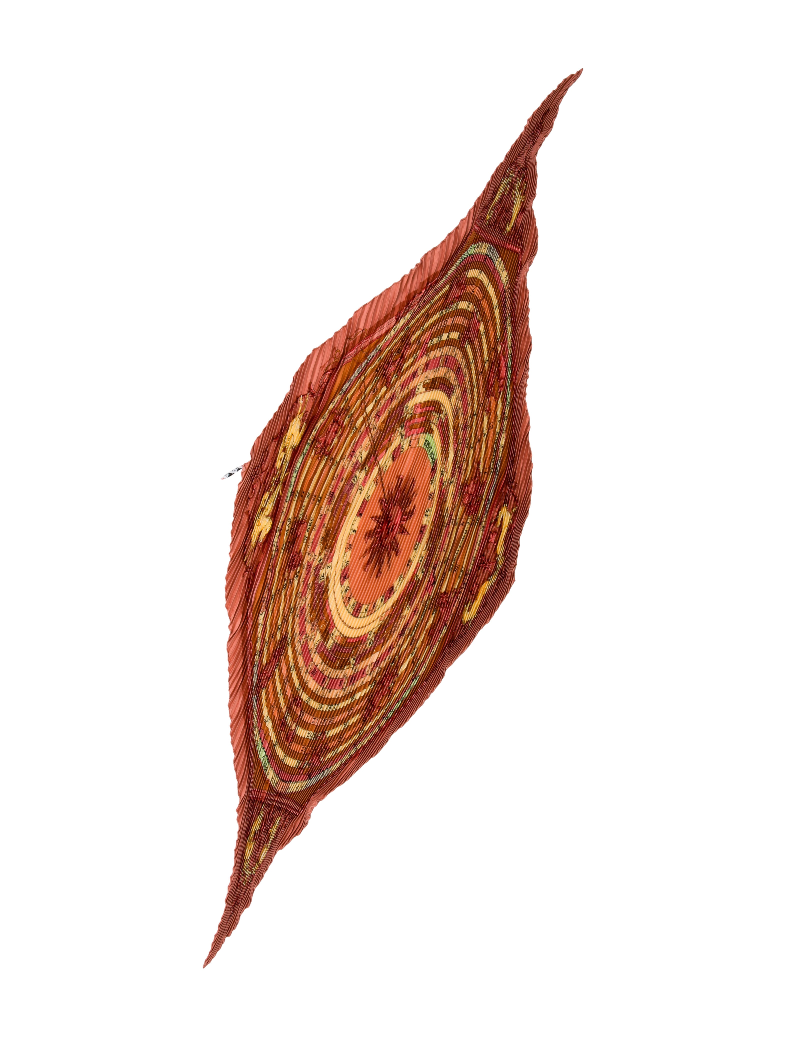 Hermès Dies Et Hore Silk Plissé Scarf