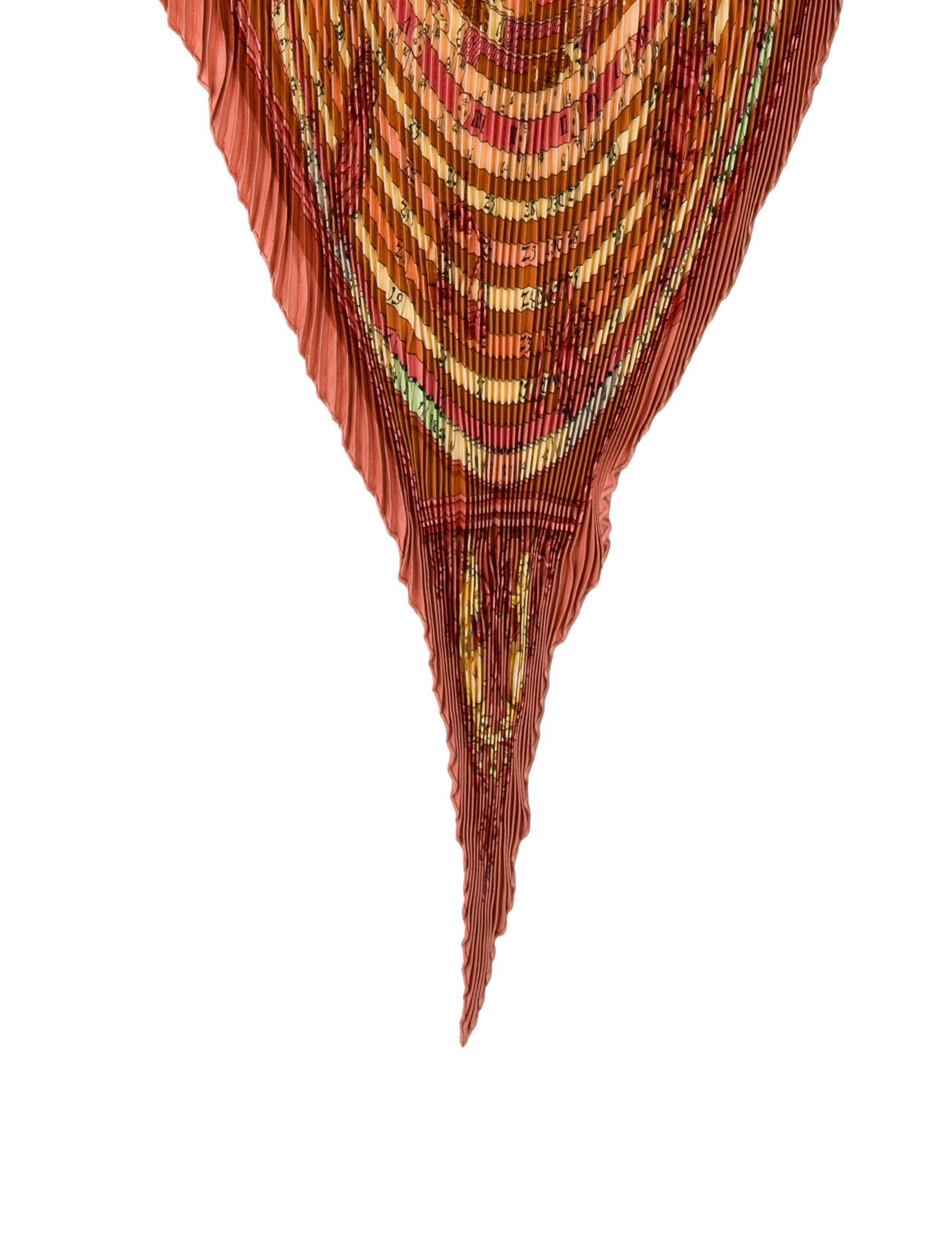 Hermès Dies Et Hore Silk Plissé Scarf