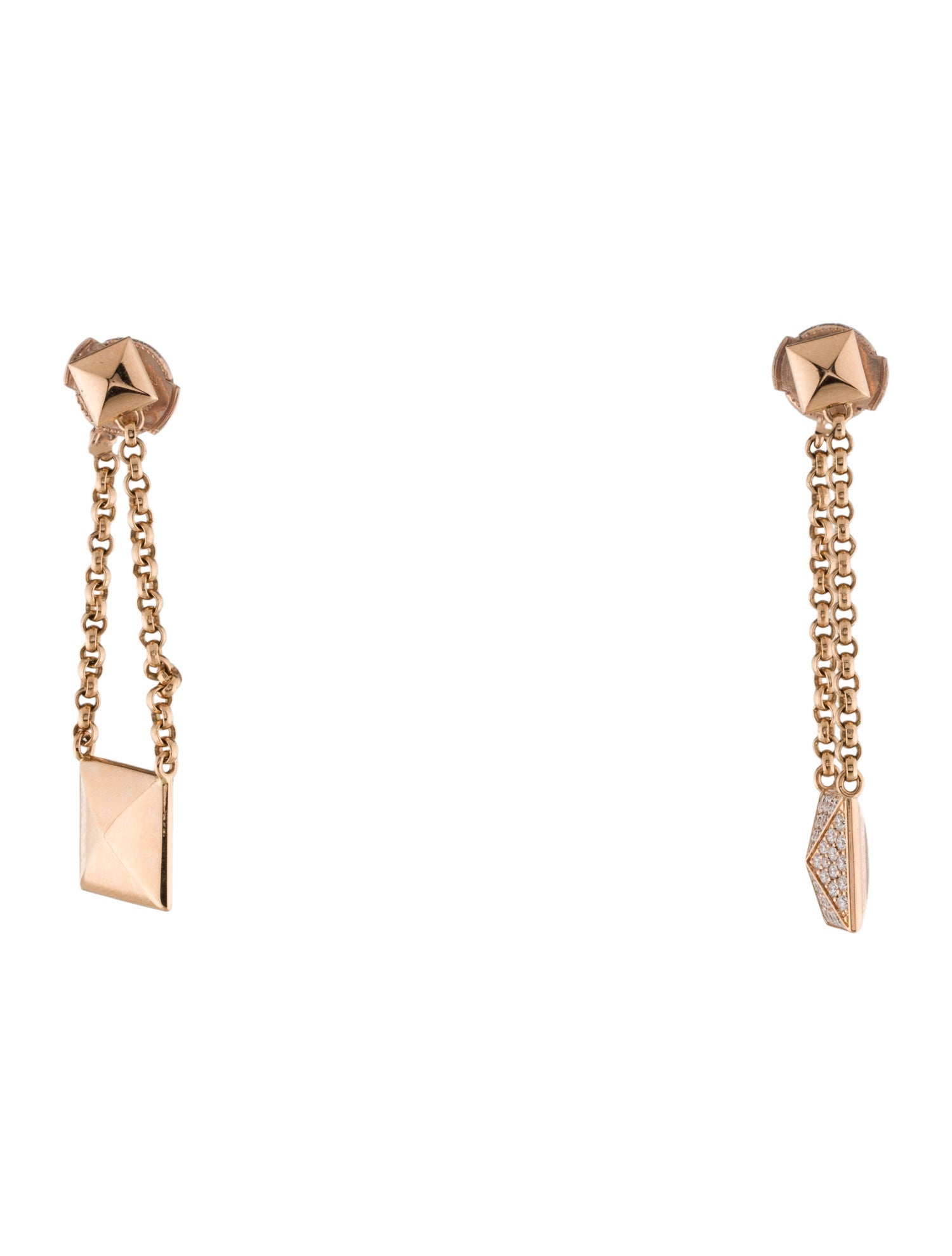 Hermès 18K Diamond Clou D'H Dangle Earrings