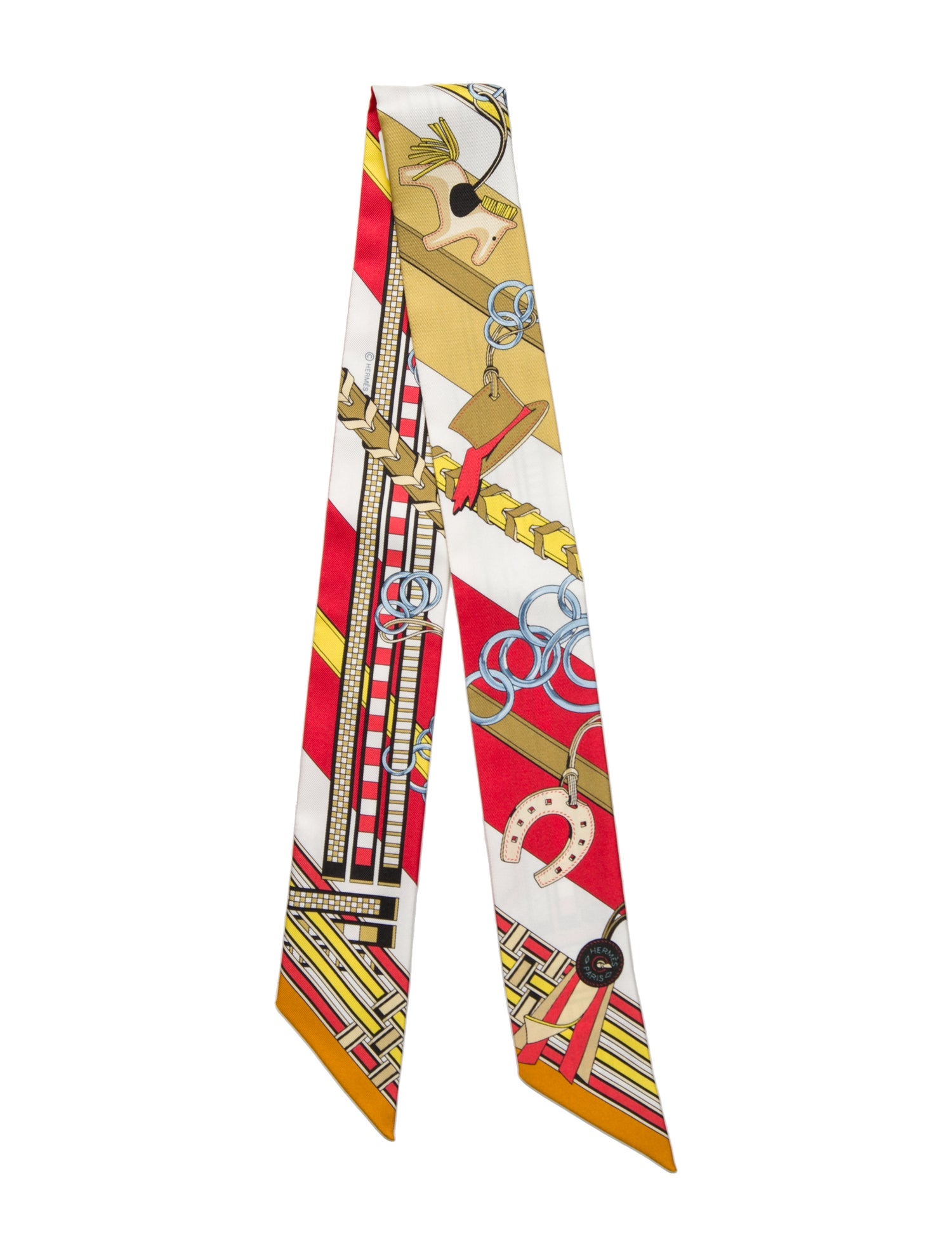 Hermès Brides et Gris-Gris Silk Twilly Scarf w/ Tags