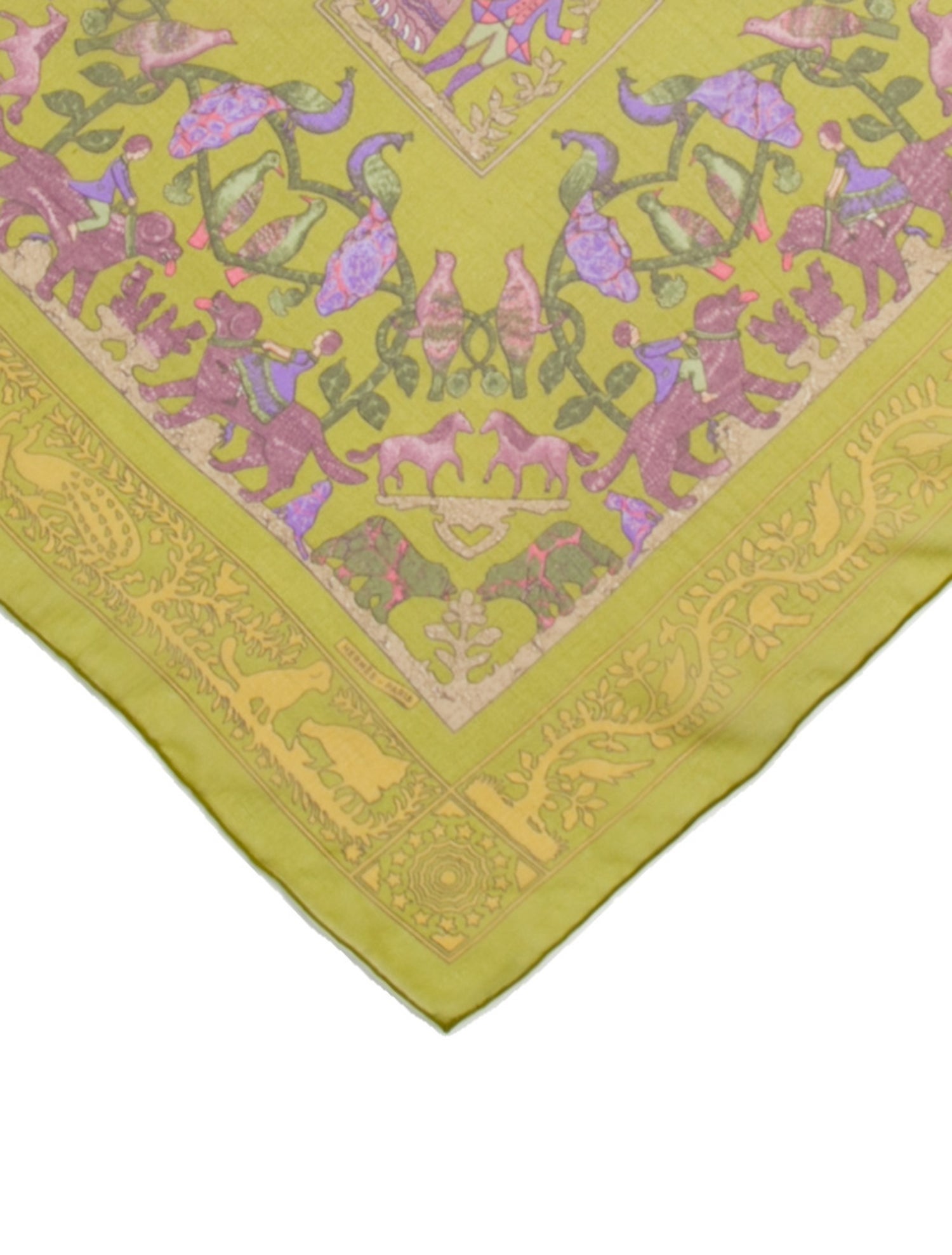 Hermès Early America Mousseline Silk Scarf