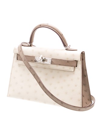 Hermès Special Order Ostrich Mini Kelly II Sellier 20
