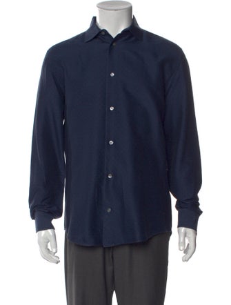 Hermès Polka Dot Print Long Sleeve Dress Shirt