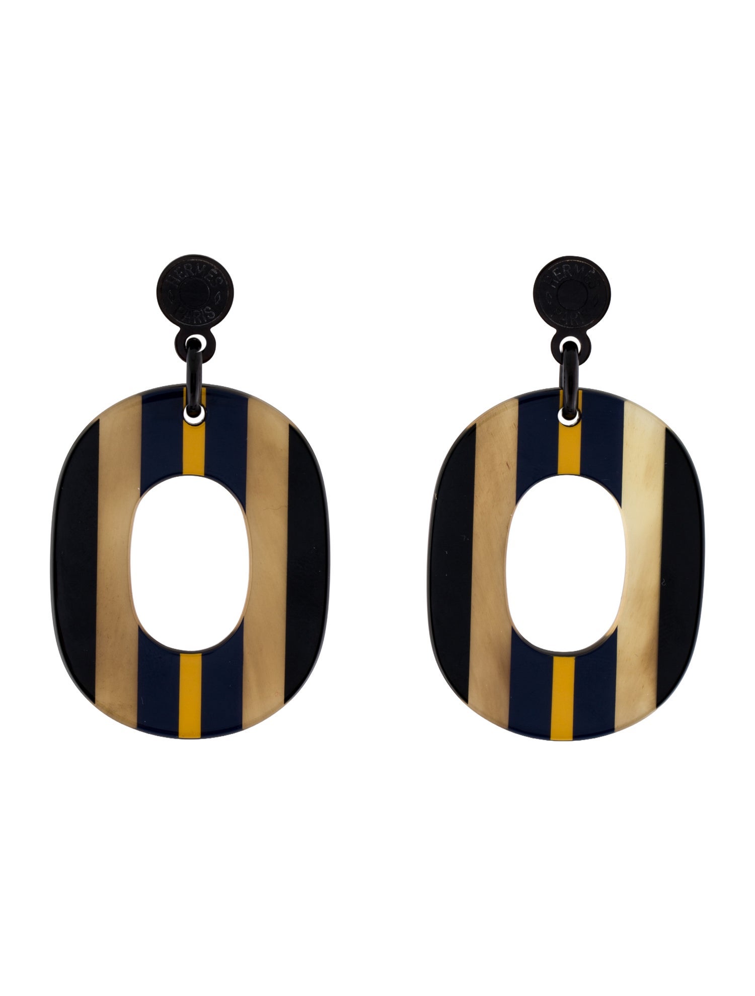 Hermès Horn & Resin Drop Earrings