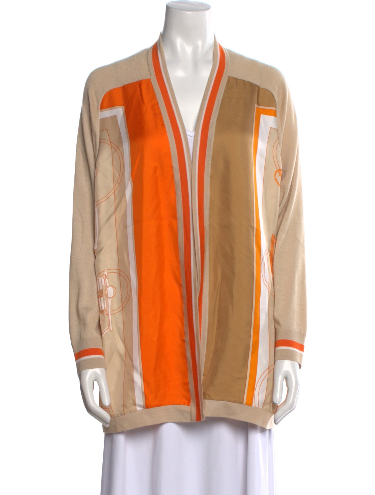 Hermès Striped V-Neck Sweater