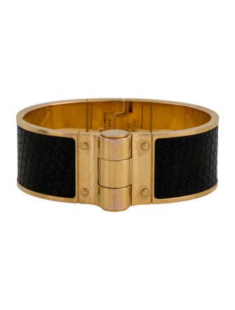 Hermès Lizard Hinged Wide Bracelet