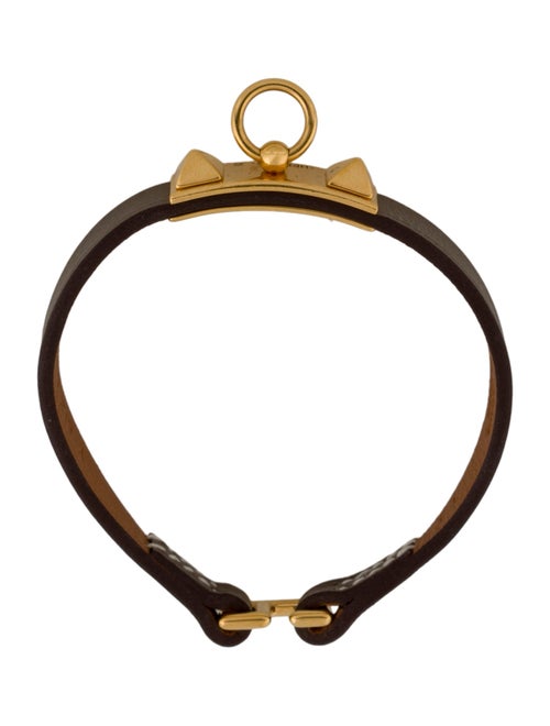 Hermès Leather Micro Rivale Wrap Bracelet