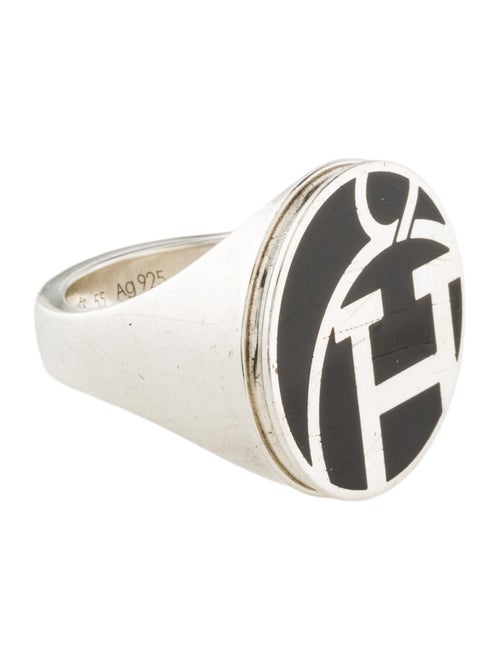 Hermès Enamel Logo Signet Ring
