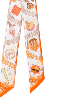 Hermès Funny Ice Cream Silk Twilly Scarf
